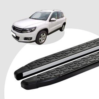 Trittbretter passend für VW Tiguan ab 09/2007-12/2016 (Model: LAVA, Farbe: Schwarz) mit ABE