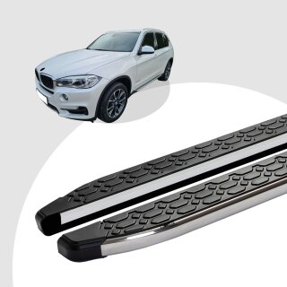 Trittbretter passend für BMW X5 ab 02/2006-06/2013 (Model: LAVA, Farbe: Silber) mit ABE