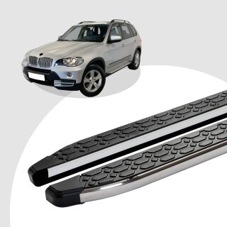 Trittbretter passend für BMW X5 ab 05/2000-02/2007 (Model: LAVA, Farbe: Silber) mit ABE