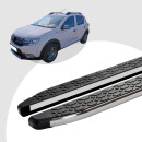 Trittbretter passend f&uuml;r Dacia Stepway ab 10/2012 (Model: LAVA, Farbe: Silber) mit ABE