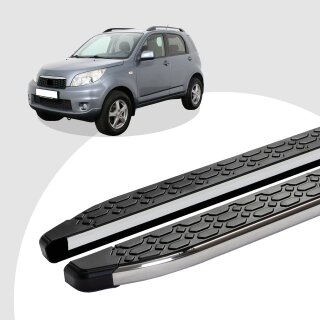 Trittbretter passend für Daihatsu Terios ab 11/2005-12/2017 (Model: LAVA, Farbe: Silber)