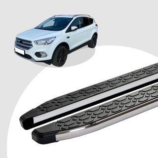 Trittbretter passend für Ford Kuga ab 2012-2019 (Model: LAVA, Farbe: Silber) mit ABE