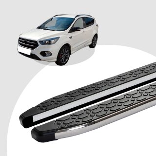 Trittbretter passend für Ford Kuga ST LINE ab 2017+ (Model: LAVA, Farbe: Silber) mit ABE