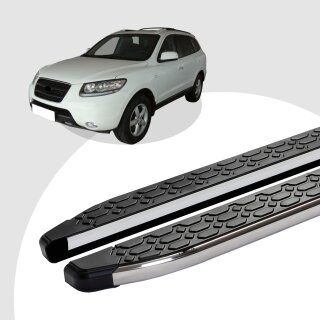 Trittbretter passend für Hyundai Santa Fe ab 10/2005-12/2012 (Model: LAVA, Farbe: Silber) ABE