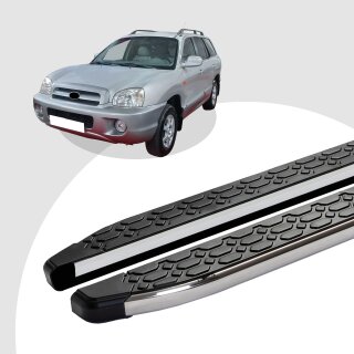 Trittbretter passend für Hyundai Santa Fe ab 11/2000-03/2006 (Model: LAVA, Farbe: Silber) ABE