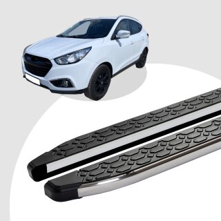 Trittbretter passend für Hyundai iX35 ab 08/2009-07/2015 (Model: LAVA, Farbe: Silber) mit ABE