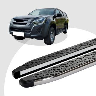 Trittbretter passend für Isuzu D-MAX ab 06/2012 (Model: LAVA, Farbe: Silber) mit ABE