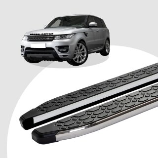 Trittbretter passend für Land Rover Range Rover Sport 11/2014 (Model: LAVA, Farbe: Silber) ABE