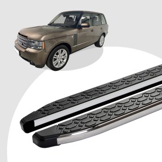 Trittbretter passend für Land Range Rover Vogue 03/2002-12/2012 (Model: LAVA, Farbe: Silber)
