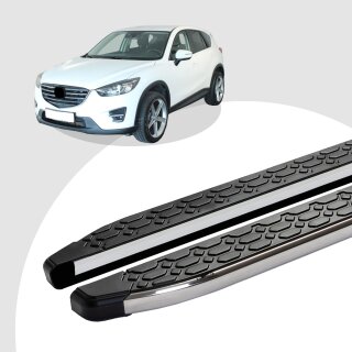 Trittbretter passend für Mazda CX-5 ab 11/2011-03/2017 (Model: LAVA, Farbe: Silber) mit ABE