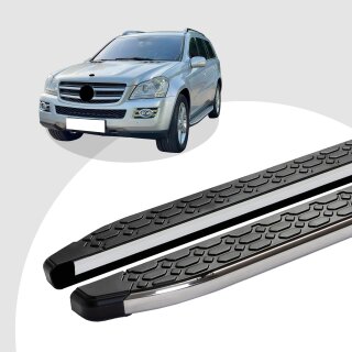 Trittbretter passend für Mercedes GL-Klasse ab 09/2006-06/2012 (Model: LAVA, Farbe: Silber)