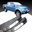 Trittbretter passend f&uuml;r Mitsubishi L200 01/2004-12/2022 (Model: LAVA, Farbe: Silber) mit ABE