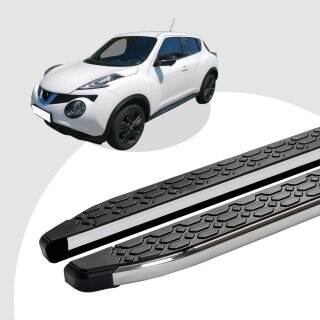 Trittbretter passend für Nissan Juke ab 06/2010 (Model: LAVA, Farbe: Silber) mit ABE