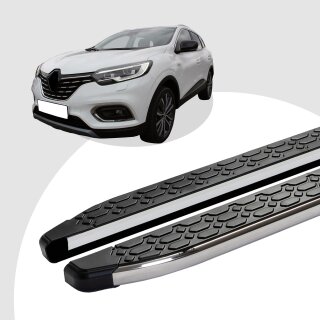 Trittbretter passend für Renault Kadjar ab 06/2015 (Model: LAVA, Farbe: Silber) mit ABE