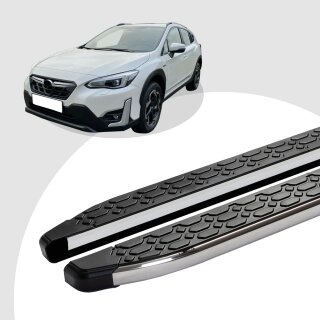 Trittbretter passend für Subaru XV ab 12/2011-12/2018 (Model: LAVA, Farbe: Silber)