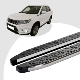 Trittbretter passend für Suzuki Vitara ab 02/2015 (Model: LAVA, Farbe: Silber) mit ABE