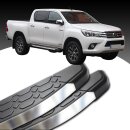 Trittbretter passend f&uuml;r Toyota Hilux Revo ab 05/2015 (Model: LAVA, Farbe: Silber) mit ABE