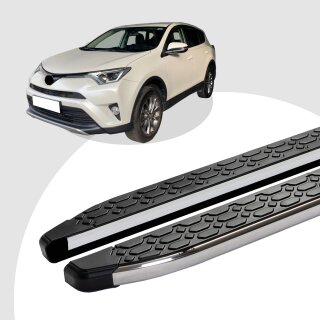 Trittbretter passend für Toyota Rav 4 ab 12/2012-12/2018 (Model: LAVA, Farbe: Silber) mit ABE