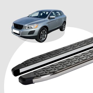 Trittbretter passend für Volvo XC60 ab 05/2008-12/2017 (Model: LAVA, Farbe: Silber) mit ABE