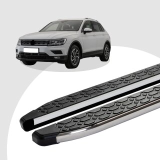 Trittbretter passend für VW Tiguan ab 01/2016 (Model: LAVA, Farbe: Silber) mit ABE