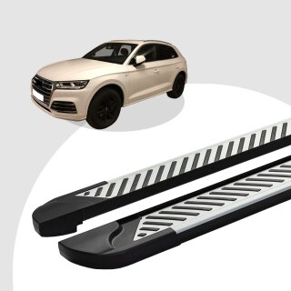 Trittbretter passend für Audi Q5 ab 08/2008-12/2016 (Model: LINE, Farbe: Silber) mit ABE