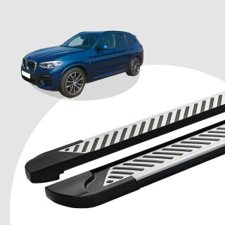 Trittbretter passend für BMW X3 ab 09/2010-12/2017 (Model: LINE, Farbe: Silber) mit ABE