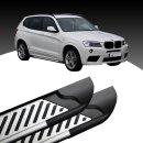 Trittbretter passend f&uuml;r BMW X3 ab 09/2010-12/2017 (Model: LINE, Farbe: Silber) mit ABE