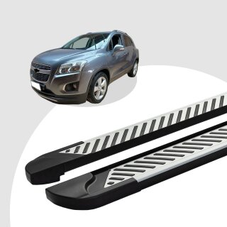 Trittbretter passend für Chevrolet Trax ab 12/2012 (Model: LINE, Farbe: Silber) mit ABE