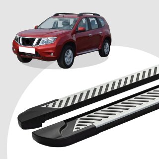 Trittbretter passend für Nissan Terrano 3 ab 04/2010-12/2017 (Model: LINE, Farbe: Silber) ABE