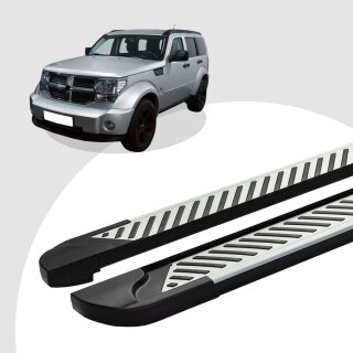 Trittbretter passend für Dodge Nitro ab 09-2006-12/2012 (Model: LINE, Farbe: Silber) mit ABE