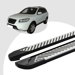 Trittbretter passend für Hyundai Santa Fe ab 10/2005-12/2012 (Model: LINE, Farbe: Silber) ABE