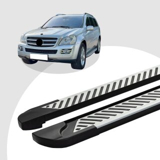 Trittbretter passend für Mercedes GL-Klasse ab 09/2006-06/2012 (Model: LINE, Farbe: Silber)