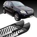 Trittbretter passend f&uuml;r Mercedes ML W164 ab 07/2005-12/2011 (Model: LINE, Farbe: Silber) ABE