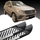 Trittbretter passend f&uuml;r Mercedes ML W166 ab 06/2011-02/2015 (Model: LINE, Farbe: Silber) ABE