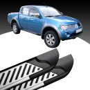 Trittbretter passend f&uuml;r Mitsubishi L200 01/2004-12/2022 (Model: LINE, Farbe: Silber) mit ABE