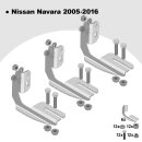 Trittbretter passend f&uuml;r Nissan Navara ab 10/2004-12/2015 (Model: LINE, Farbe: Silber) mit ABE