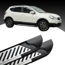 Trittbretter passend f&uuml;r Nissan Qashqai ab 12/2006-12/2013 (Model: LINE, Farbe: Silber) mit ABE