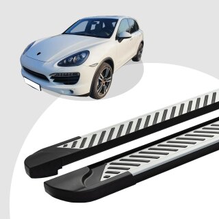 Trittbretter passend für Porsche Cayenne 06/2010-12/2017 (Model: LINE, Farbe: Silber) mit ABE