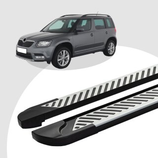 Trittbretter passend für Skoda Yeti ab 05/2009-12/2017 (Model: LINE, Farbe: Silber) mit ABE