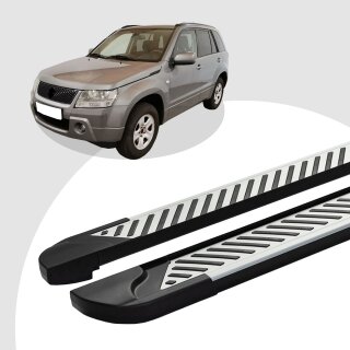 Trittbretter passend für Suzuki Grand Vitara ab 04/2005+ (Model: LINE, Farbe: Silber) mit ABE