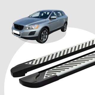 Trittbretter passend für Volvo XC60 ab 05/2008-12/2017 (Model: LINE, Farbe: Silber) mit ABE