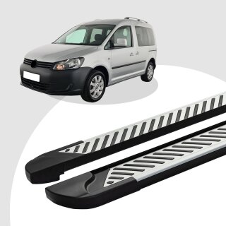 Trittbretter passend für VW Caddy ab 03/2004-05/2015 (Model: LINE, Farbe: Silber) mit ABE