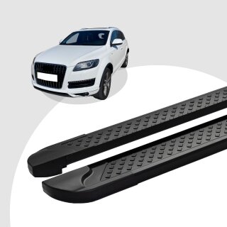 Trittbretter passend für Audi Q7 ab 03/2006-08/2015 (Model: SOMA, Farbe: Schwarz) mit ABE