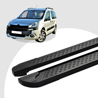 Trittbretter passend für Citroen Berlingo 04/2008-12/2018 (Model: SOMA, Farbe: Schwarz) mit ABE