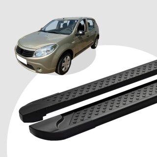 Trittbretter passend für Dacia Sandero ab 06/2008-12/2012 (Model: SOMA, Farbe: Schwarz) mit ABE