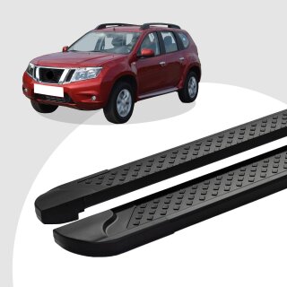 Trittbretter passend für Nissan Terrano 3 04/2010-12/2017 (Model: SOMA, Farbe: Schwarz) mit ABE