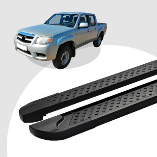 Trittbretter passend für Mazda BT-50 ab 01/2005-07/2012 (Model: SOMA, Farbe: Schwarz) mit ABE