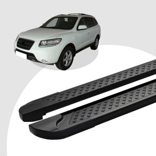 Trittbretter passend für Hyundai Santa Fe 10/2005-12/2012 (Model: SOMA, Farbe: Schwarz) mit ABE