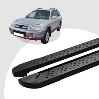 Trittbretter passend für Hyundai Santa Fe 11/2000-03/2006 (Model: SOMA, Farbe: Schwarz) mit ABE