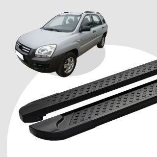 Trittbretter passend für Kia Sportage ab 09/2004-12/2010 (Model: SOMA, Farbe: Schwarz) mit ABE